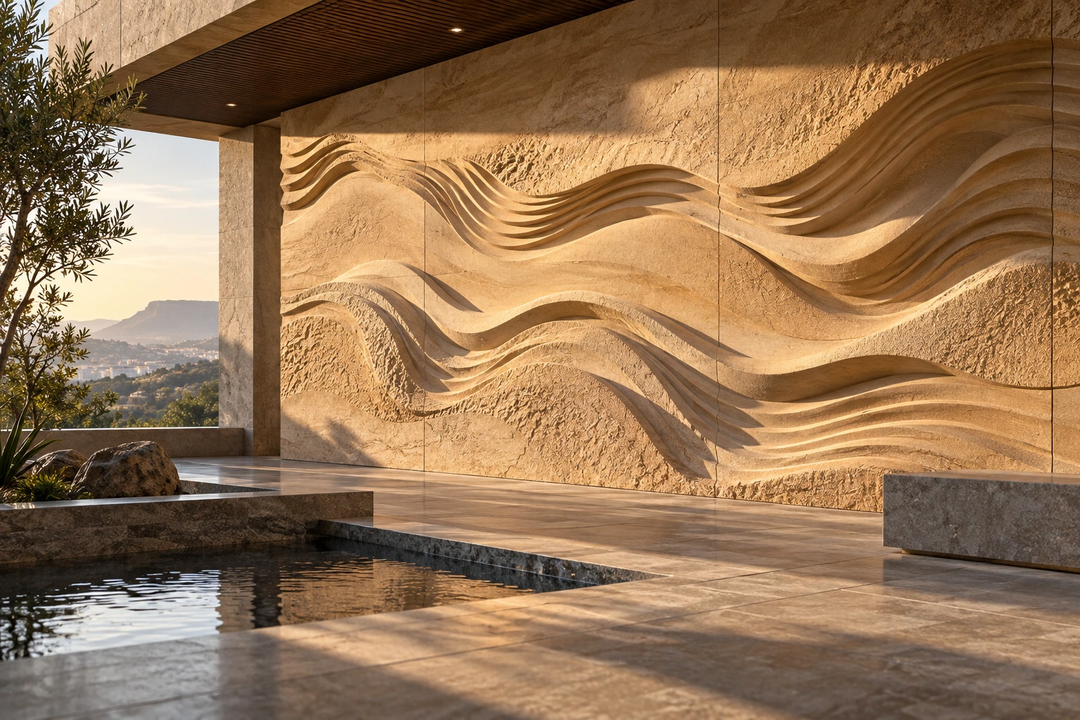 Stone Façades — Sandstone dune relief — Sandstone architectural design concept